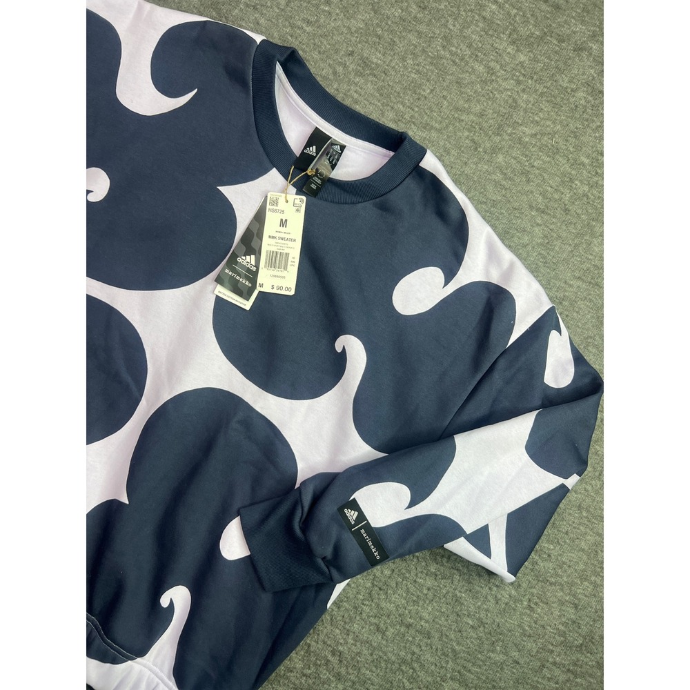 Adidas Marimekko Unikko Sweatshirt Womens M Purple Navy Pullover HS6725 New